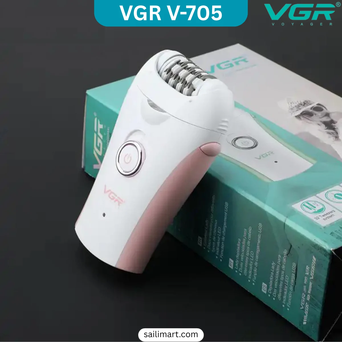 VGR V-705 rechargeable lady epilator for women with 32-tweezer hair removal system