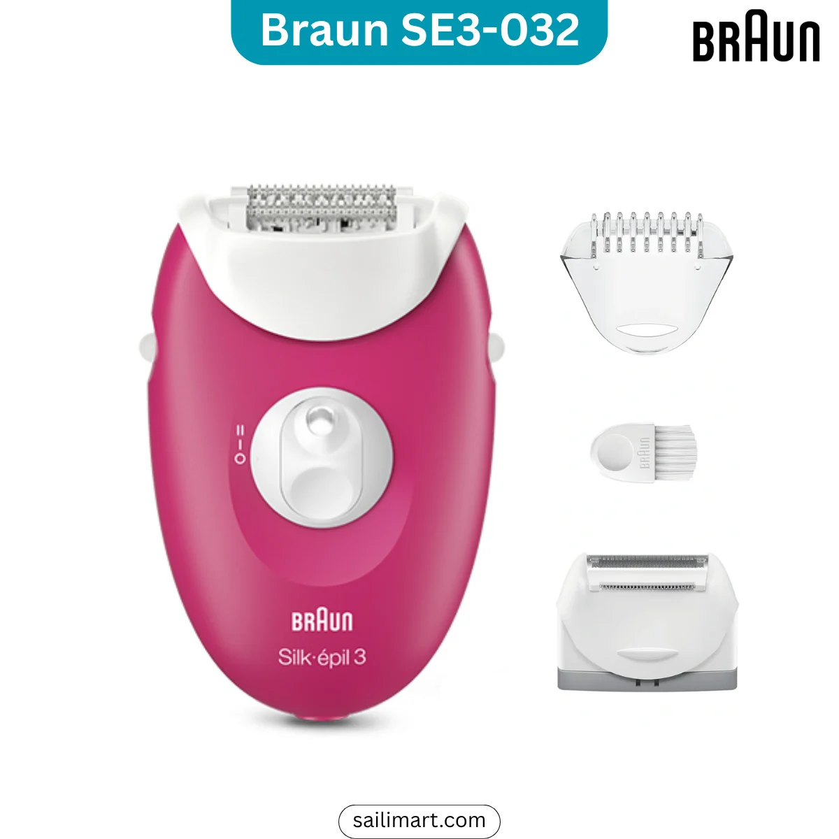 Braun Silk-épil 3 SE3-032 Epilator and Shaver with Bikini Styler and Trimmer Cap