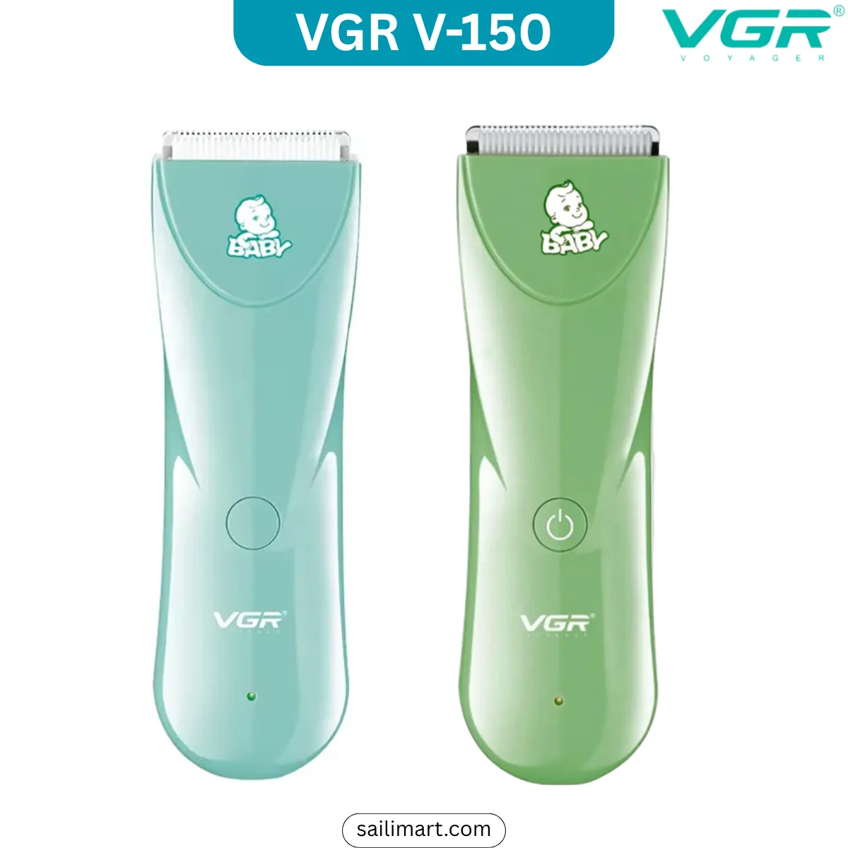 VGR V-150 baby hair clipper for kids with ceramic blade and guide comb attachments